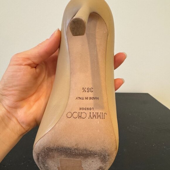 Neutral Leather Jimmy Choo High-Heeled Pumps - Picture 10 of 13